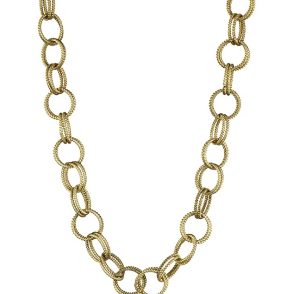 Betsey Johnson Gold Chain Round Link Necklace